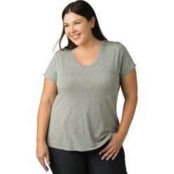 Outlet 🎁 Prana 👩 Women's Foundation SS V Neck Top - Plus 🧨 -US Prana Sales 2022 10407992x1036982 zm