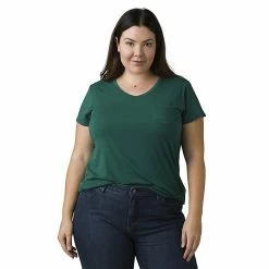 Outlet 🎁 Prana 👩 Women's Foundation SS V Neck Top - Plus 🧨