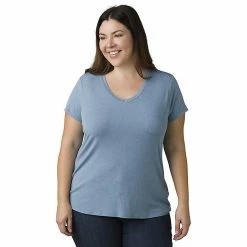 Outlet 🎁 Prana 👩 Women's Foundation SS V Neck Top - Plus 🧨 -US Prana Sales 2022 10407992x1252653 zm